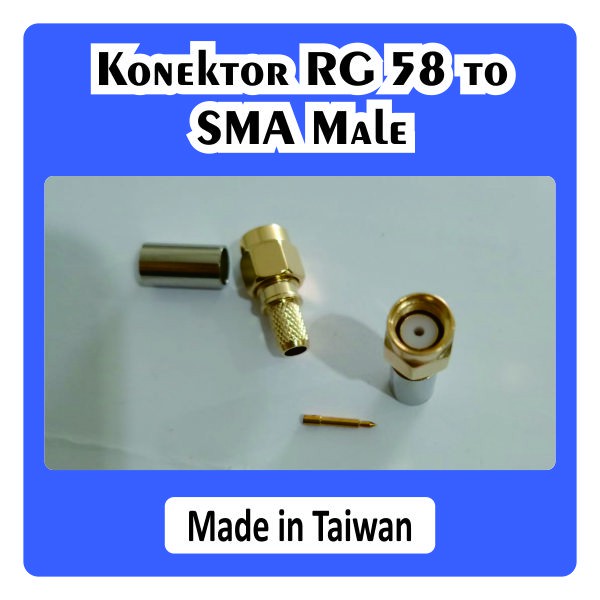 Konektor RG58 to SMA Male M Connector Sambungan Kabel RG 58 ke SMA HT Baofeng A58S UV82 UV5R 888S