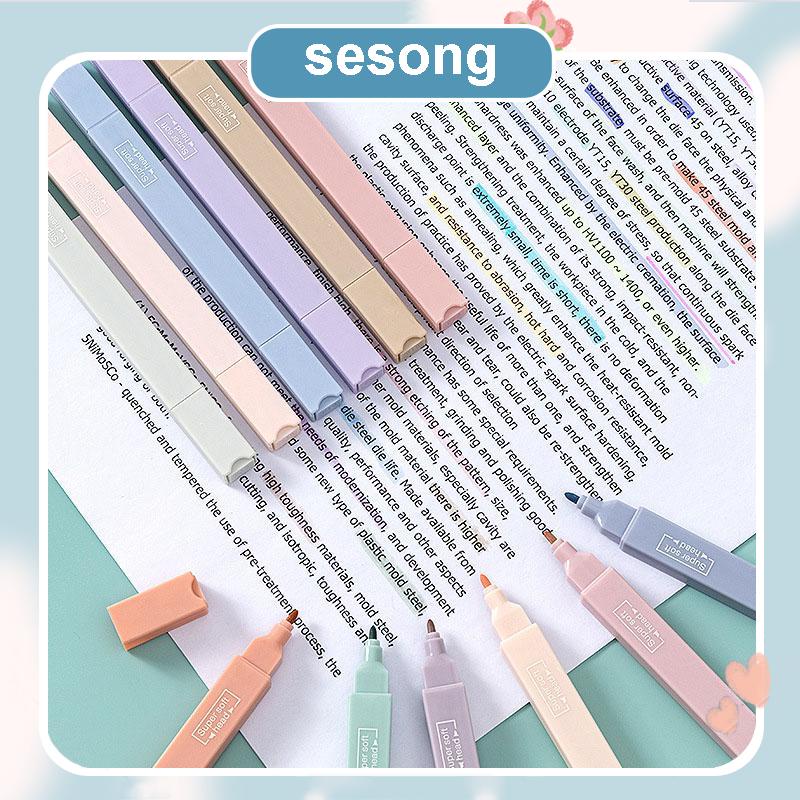 

Morandi 6 Pcs/set Berwarna Neon Pena Kepala Ganda Pena Stabilo Seni Spidol Siswa Spidol Anak Alat Tulis SS