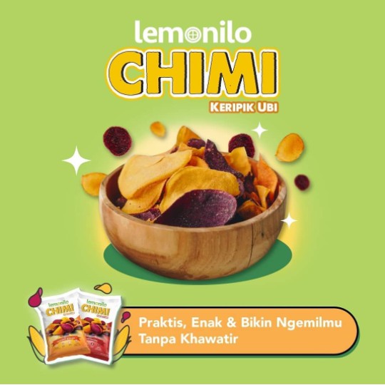 Lemonilo Chimi Keripik Ubi 40 gram / Keripik Chimi Tempe / Ube Chips Rasa Jagung Bakar &amp; Balado / Snack Cemilan Sehat