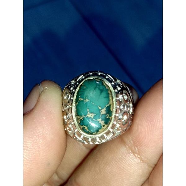 Natural batu pirus Persia hijau tua jaminan batu asli