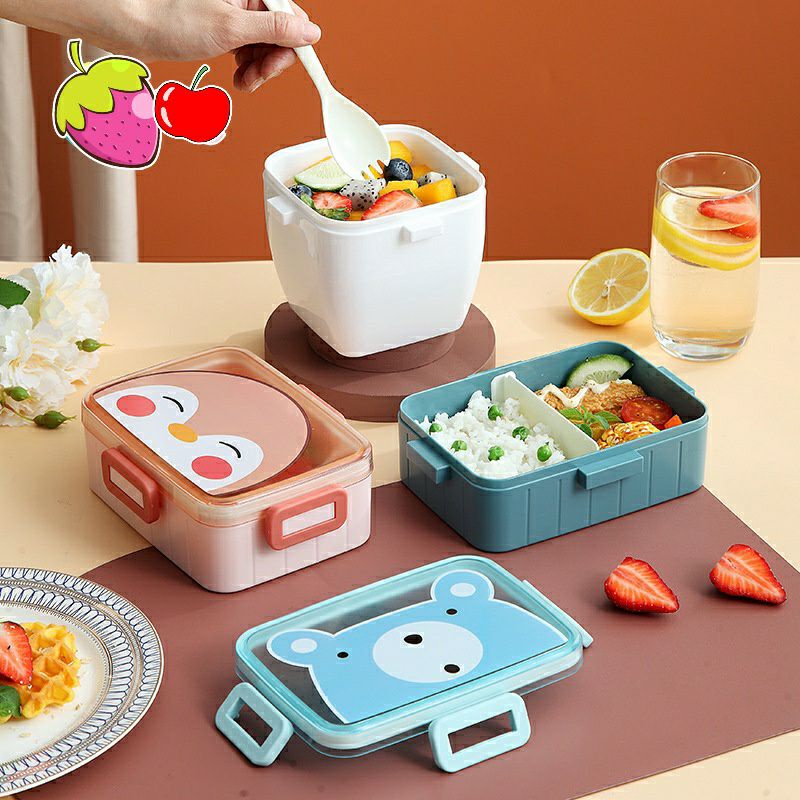 ~ PIYOSHI08 ~ Kotak Tempat Makan Siang Anak Lunch Box Set BPA FREE ️Karakter Kartun Lucu PD109