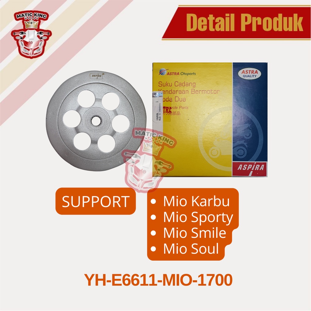 Mangkok Rumah Kampas Ganda kopling MIO Sporty Smile Soul Karbu 110 YH-E6611-MIO-1700 asli Aspira Astra Otoparts