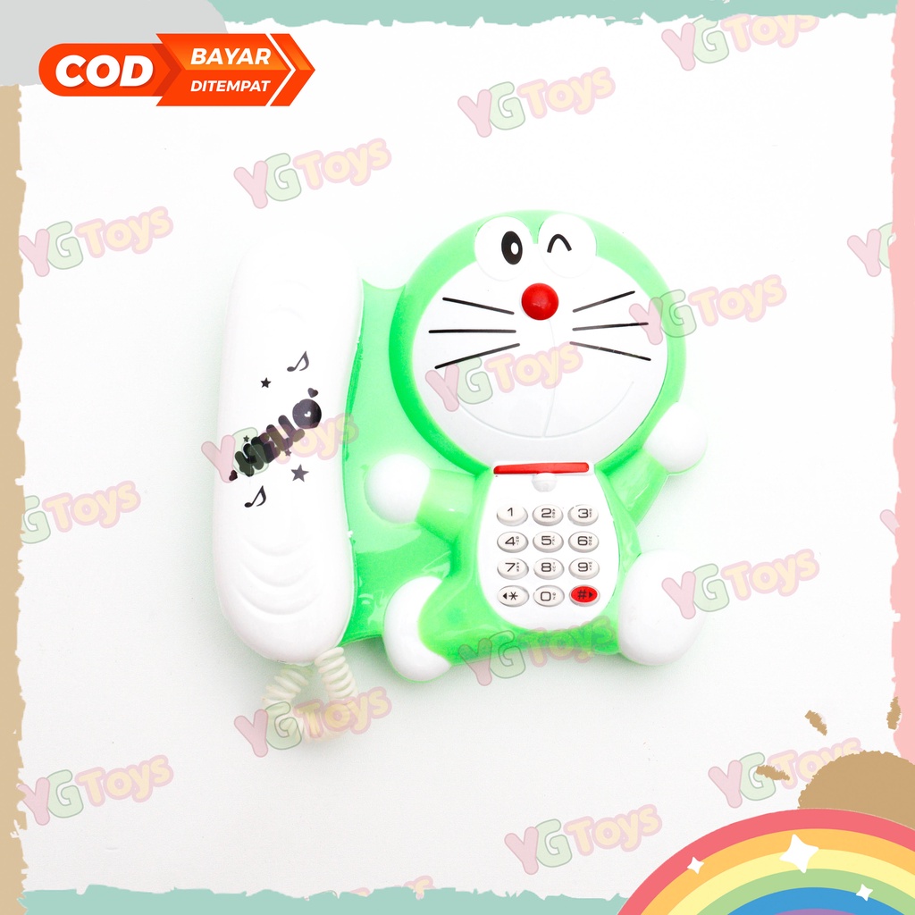 YGtoys Mainan Telepon Anak Perempuan Cewek Karakter Doraemon Mainan Musik Music Phone