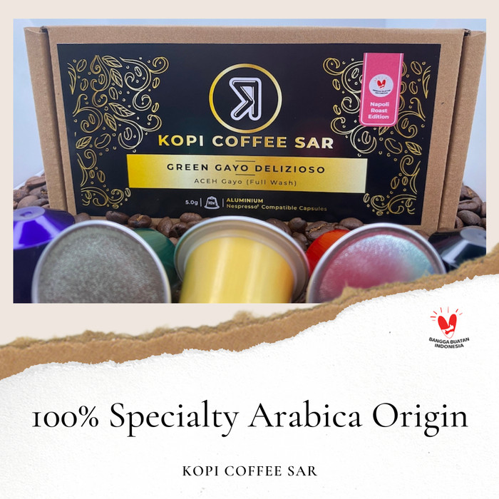 

NEW NESPRESSO® COMPATIBLE COFFEE CAPSULES - GREEN GAYO DELIZIOSO ORIGIN