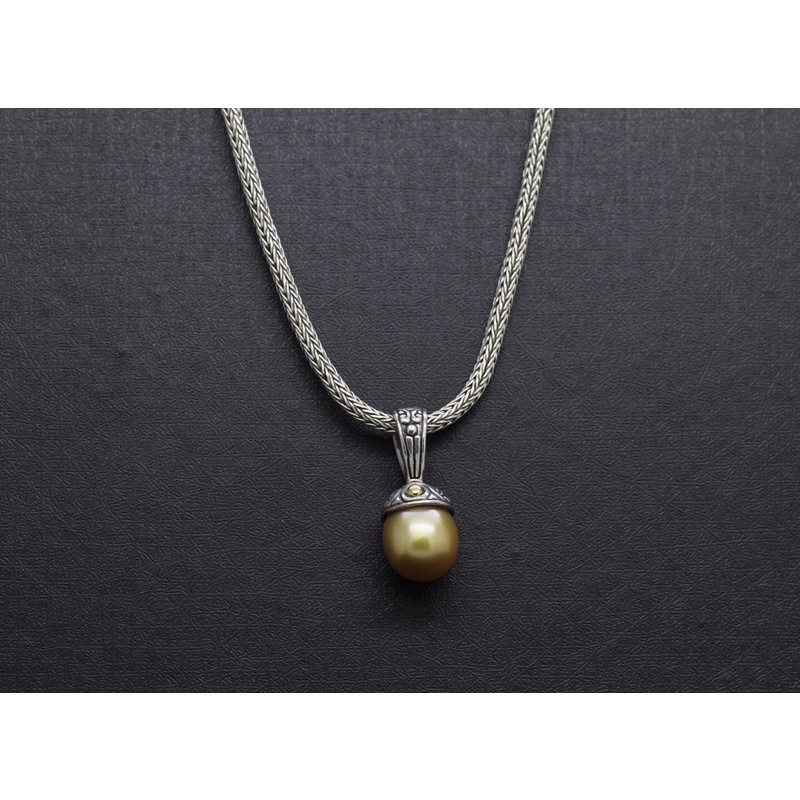 LIONTIN MUTIARA LIONTIN PERAK BAKAR LIONTIN MUTIARA LAUT ASLI