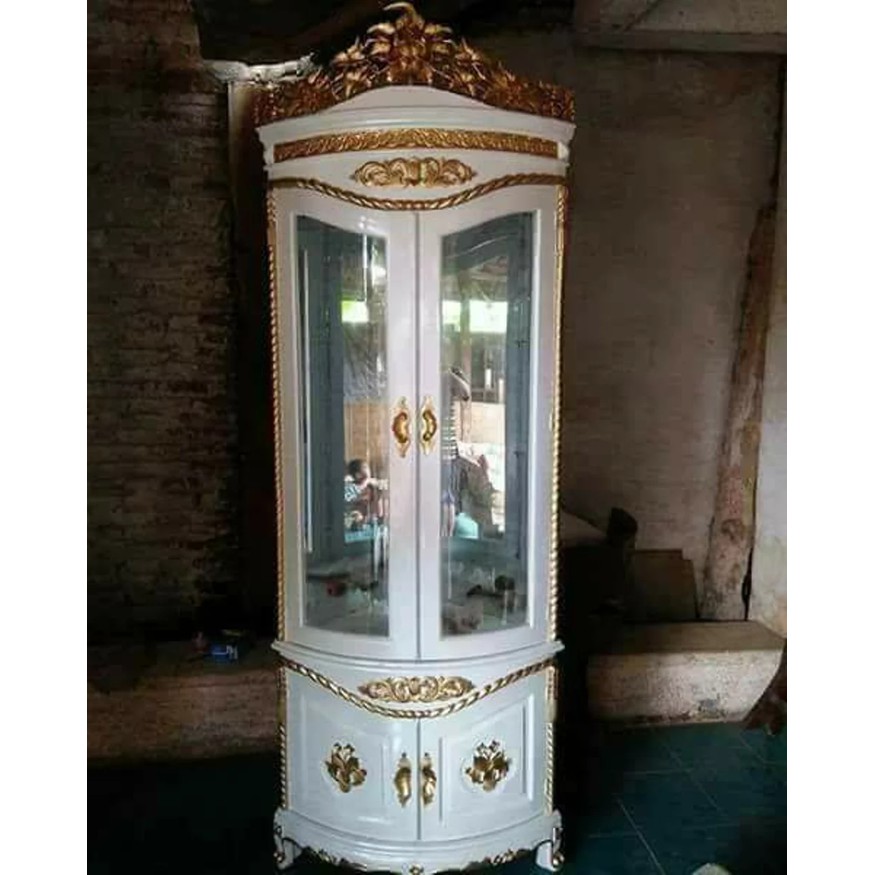 Lemari Sudut Jati Lemari Hias Sudut