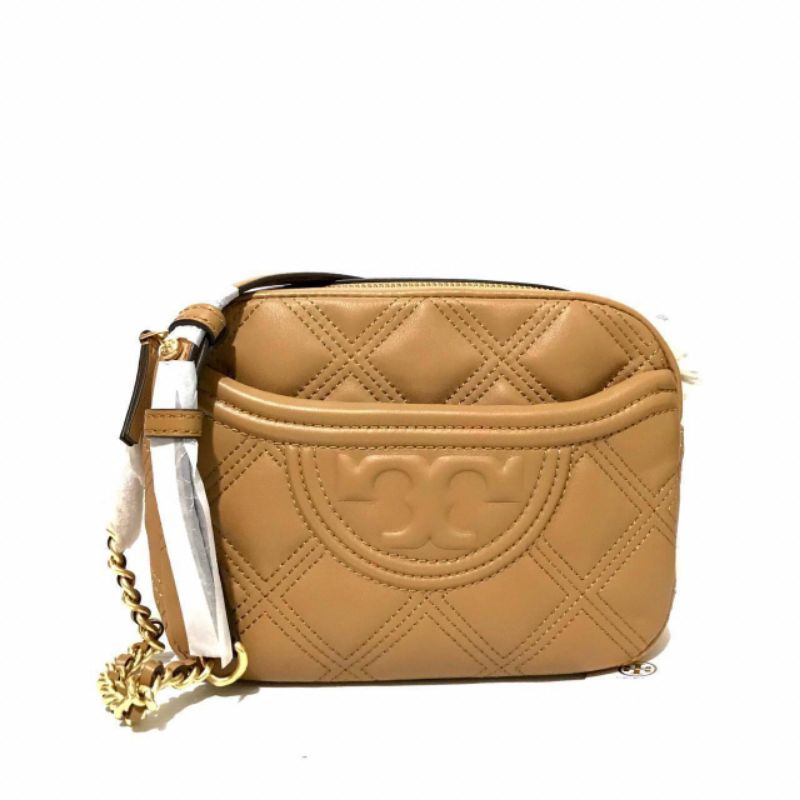 Tory burch fleming soft camera bag tiramisu