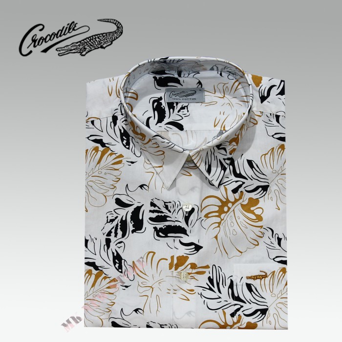 Kemeja Lengan Pendek Crocodile 728-1533 - Putih, M