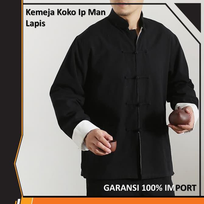 Laris Baju Kemeja Koko Pria Unik Cina Kungfu Ipman
