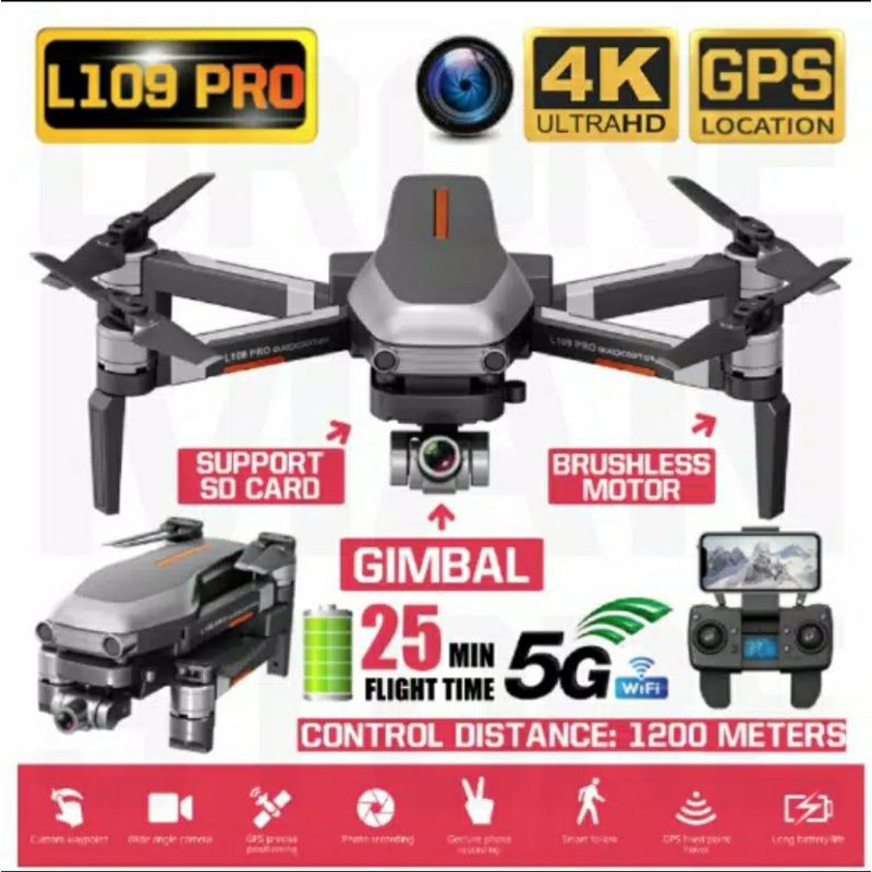 DRONE L109 PRO 2-AXIS GIMBAL KAMERA 4K