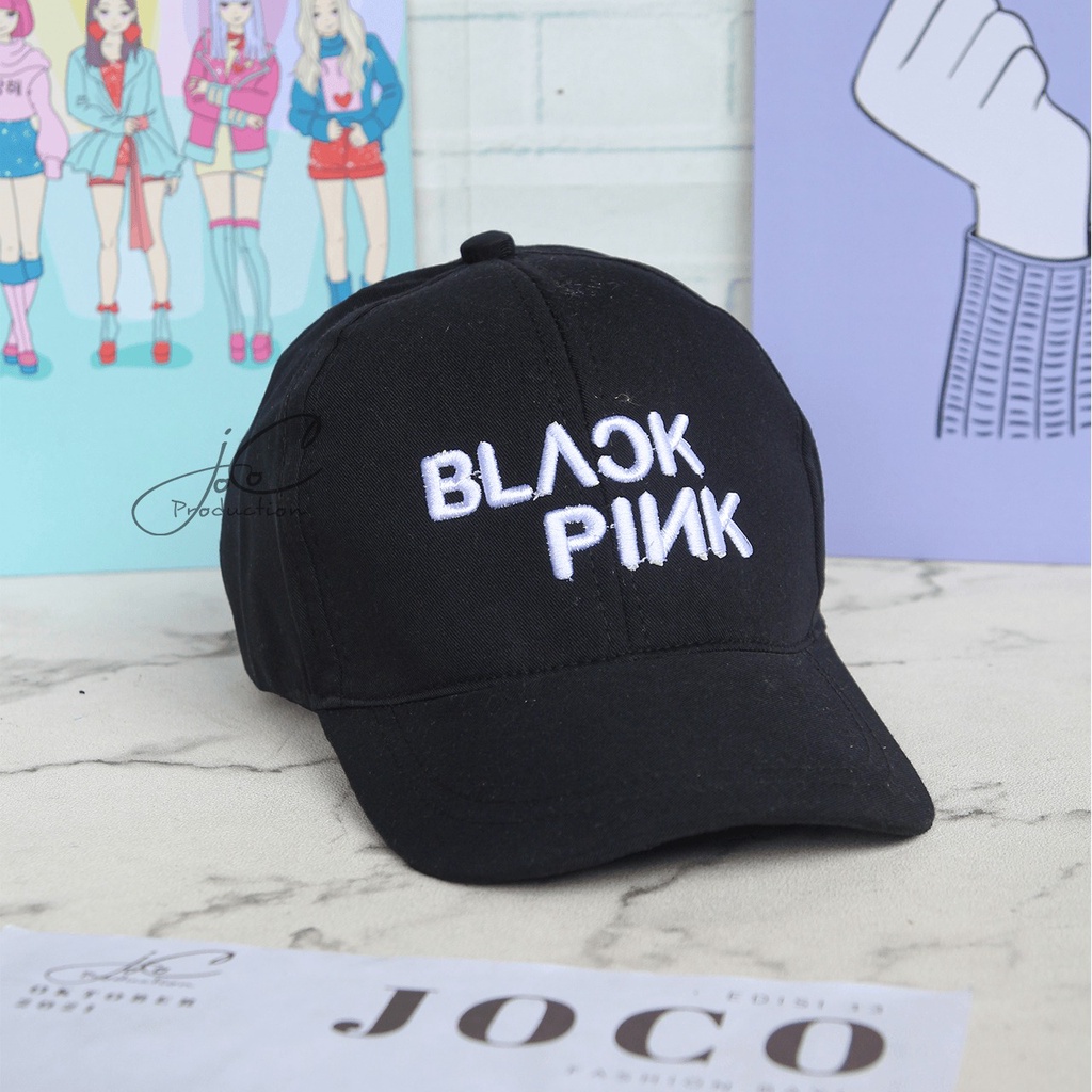 PHILEO | TOPI BASEBALL ANAK FASHION HAT TOPI MOTIF BORDIR UNISEX TOPI MOTIF BLACK PINK BORDIR-BLACKPINK - HITAM