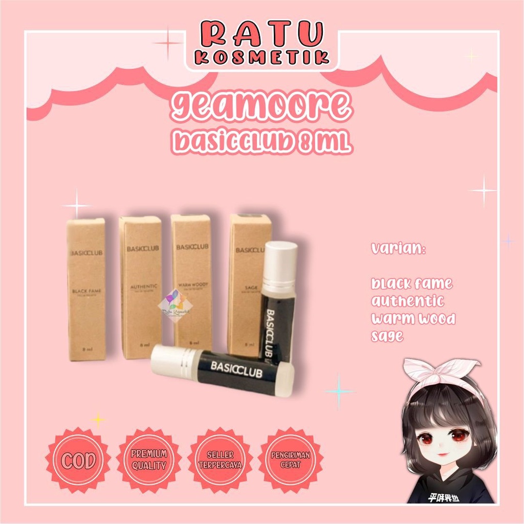 ❤ RATU ❤ Geamoore Basic Club 8ml Roll On Parfume | Basicclub Parfum Mini BPOM✔️