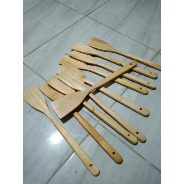 Sutil kayu / sendok kayu / sodet kayu / spatula kayu mahoni / SUTIL MAHONI P35