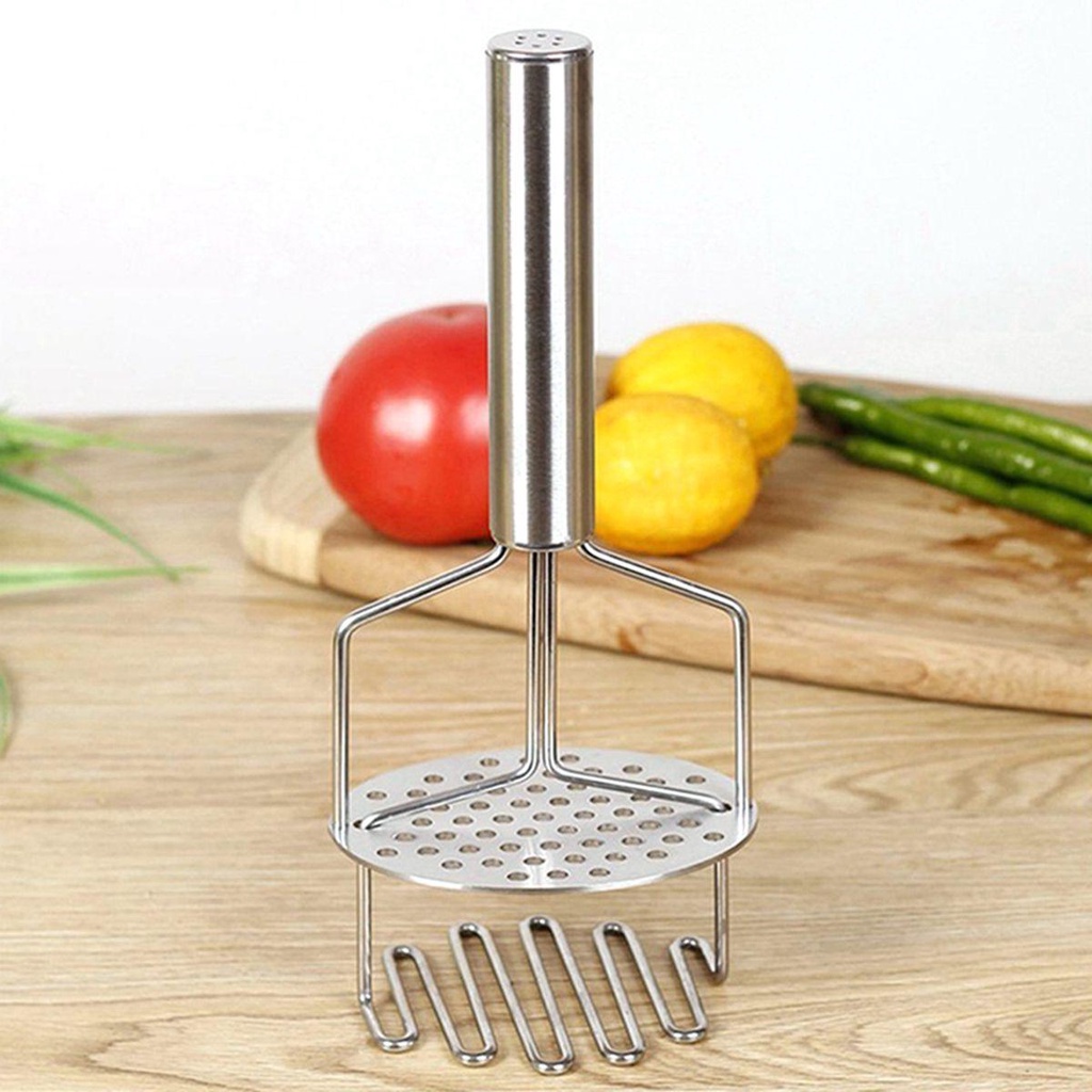 [Elegan] Potato Masher Garlic Sayur Masak Stainless Steel Heavy Duty Manual Press Crusher