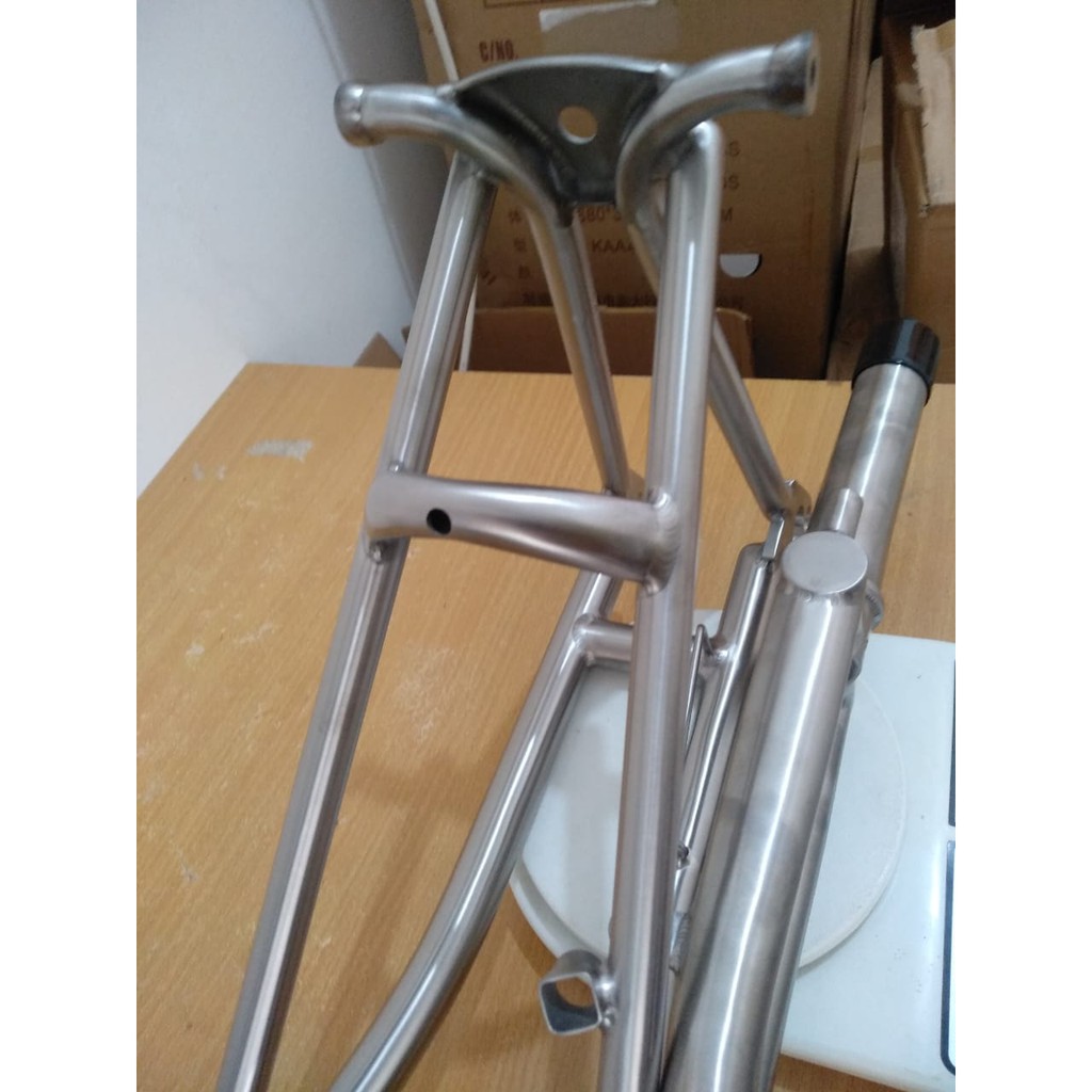 Fork dan Triangel Triangle Brompton titanium Sepeda Lipat