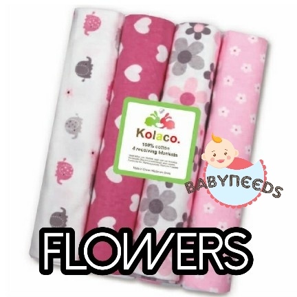 PILIH MOTIF Bedong 4in1 Besar / Bedong Jumbo / Just To You / Kolaco flower cart Selimut bayi 4in1 Flanel isi 4