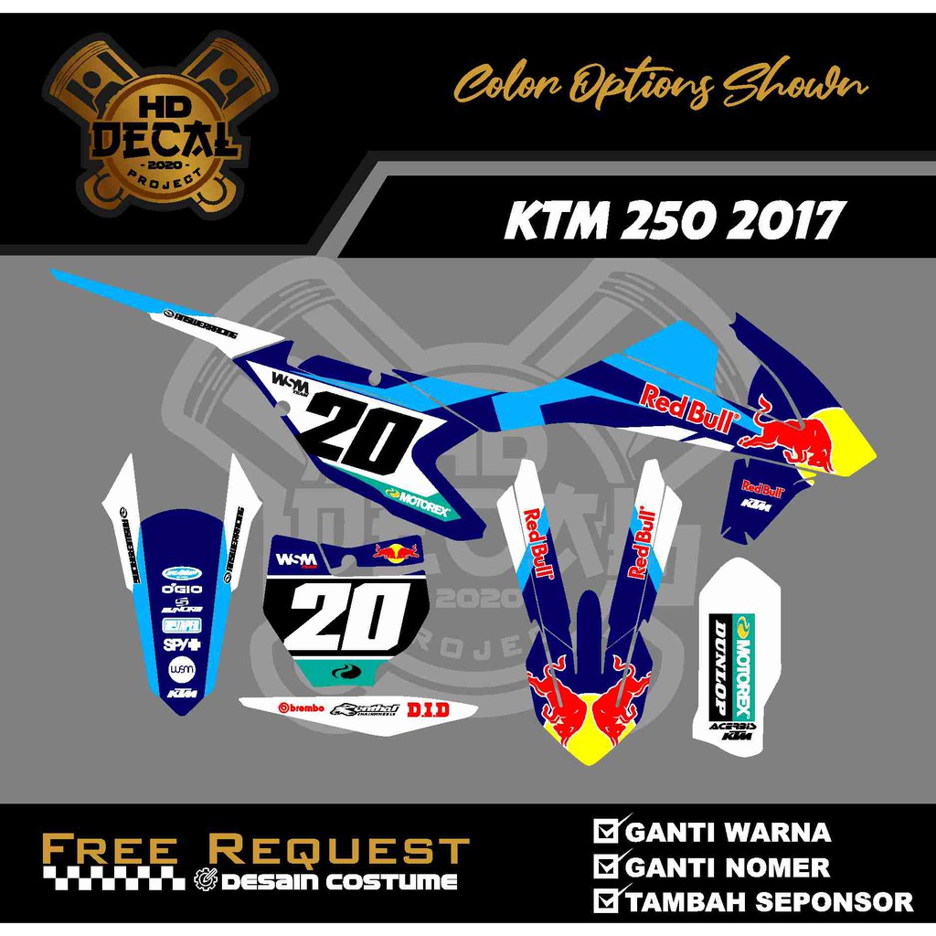 DECAL KTM 250 2017 DECAL KTM SIXDAY DECAL KTM 16