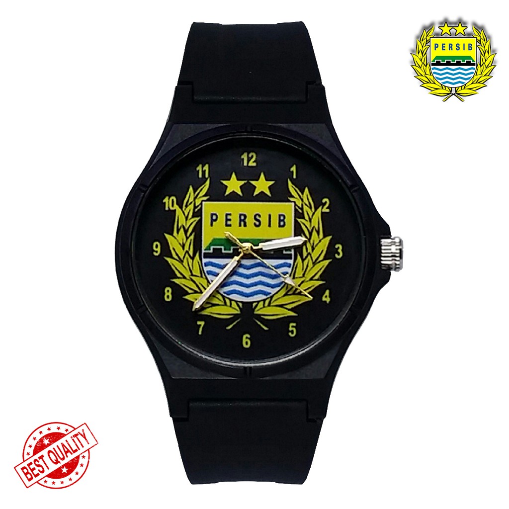 { BEST QUALITY } JAM TANGAN PERSIB ANTI AIR MOTIF PERSIB SAYAP HITAM