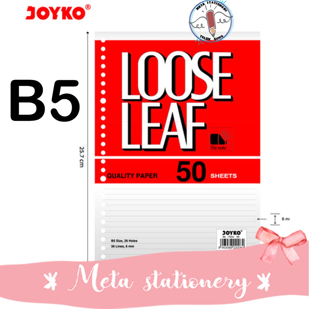 

Loose Leaf / Isi kertas file Garis Joyko uk B5