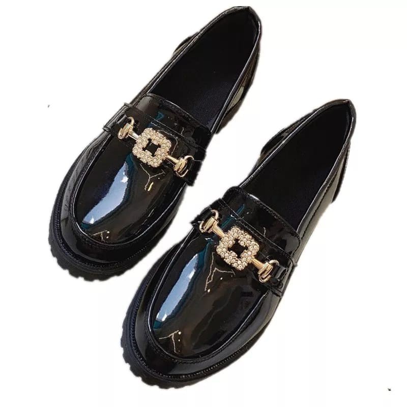 2.2 SEPATU DOCMART BLACK WANITA / SEPATU FLAT VINTAGE 7585