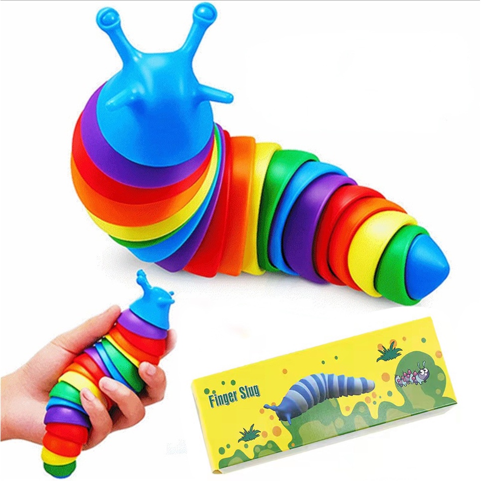 [TULALA SHOP] Mainan Fidget ULAT DAN SIPUT slug toys mainan refleksi mainan penghilang stress mainan ulat sensory play