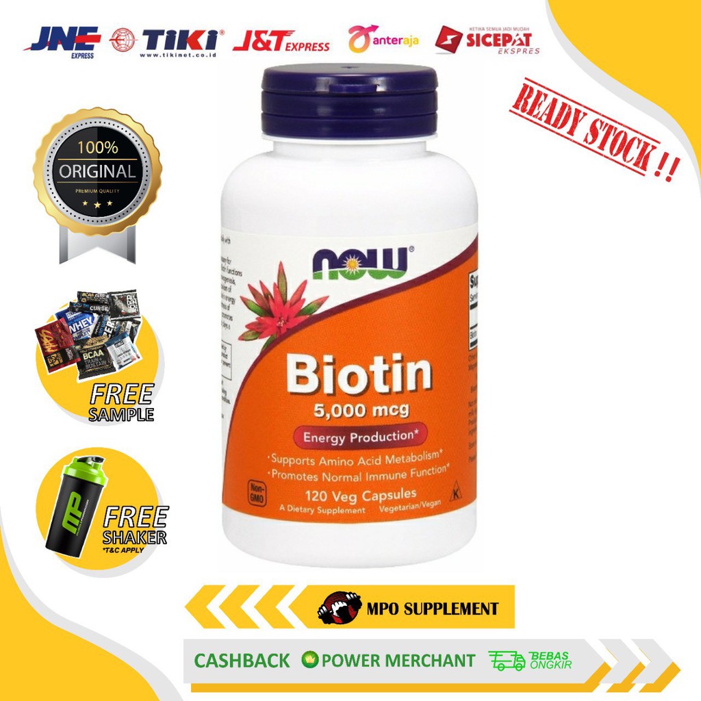 NOW Foods Biotin 5,000 mcg 120VegCaps NOW Biotin 5000 mcg Biotin 5 ...