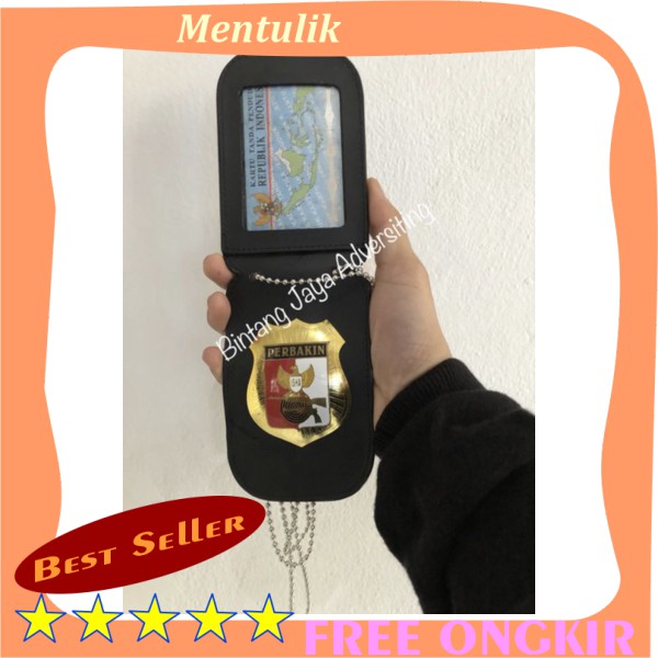 

Name Tag Id Card Dompet Kalung Lencana Tempat Wadah Kartu PERBAKIN kulit kwalitas bagus