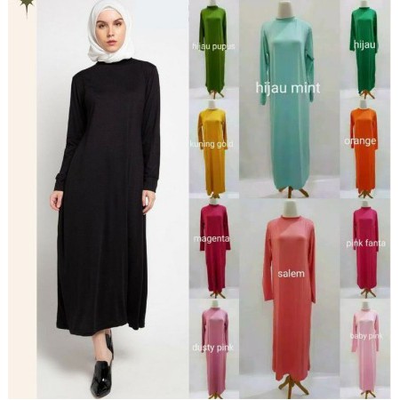 MANSET GAMIS PANJANG DAN BUNTUNG WANITA BAJU DALAMAN COCOK UNTUK BB 45-65 KG GAMIS MUSLIMAH BAHAN SPANDEK DAN KAOS BISA COD