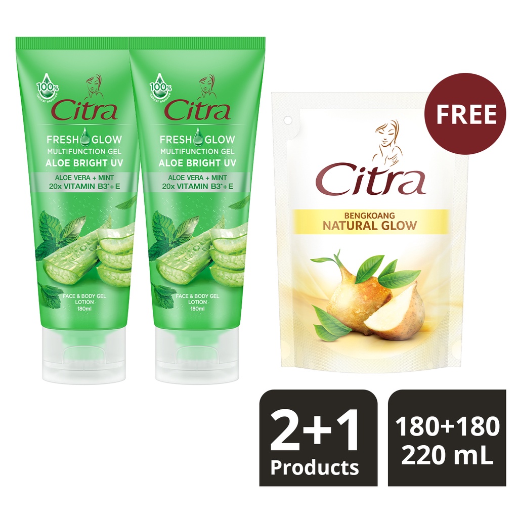 2x Citra Aloe Vera Gel 180ml Get Citra Body Wash Bengkoang 220ml