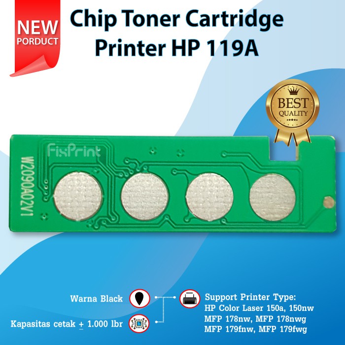 Chip Toner Cartridge 119A W2092A Yellow Printer HP Color Laser 150a 150nw MFP 178nw 179nw 179fnw 179