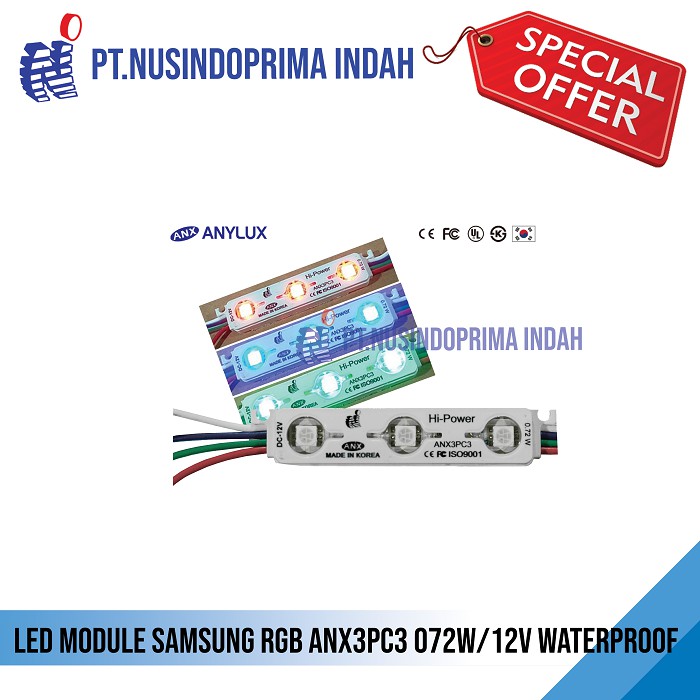Led module Samsung RGB ANX3PC3 072W/12V Waterproof