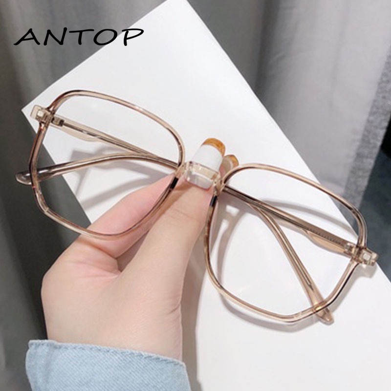 Versi Korea Dari Kacamata Warna Murni Anti-Biru Cahaya Anti-Kelelahan Wanita Transparan ANTOP