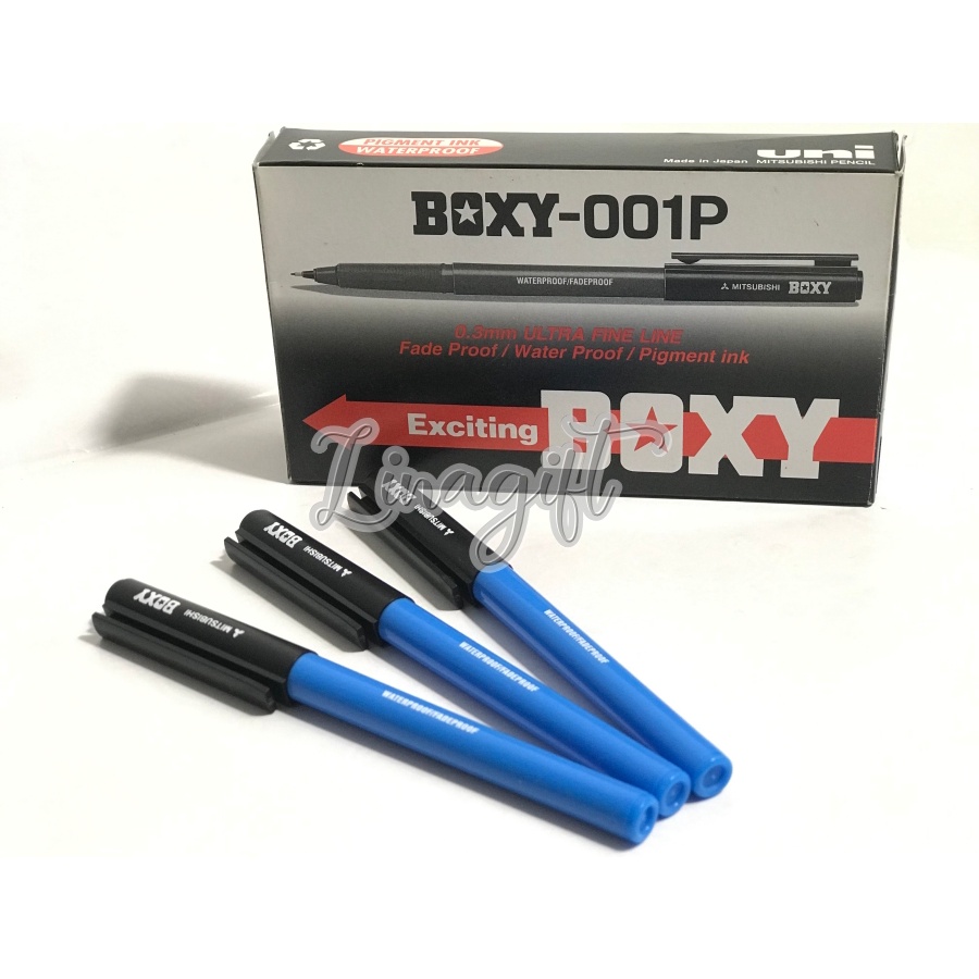 ( Ecer ) PULPEN BOXY 001P 0.3MM / BOLPEN BOXY TEBAL MITSUBISHI 0.3MM / BALLPOINT SENGPEN GEL