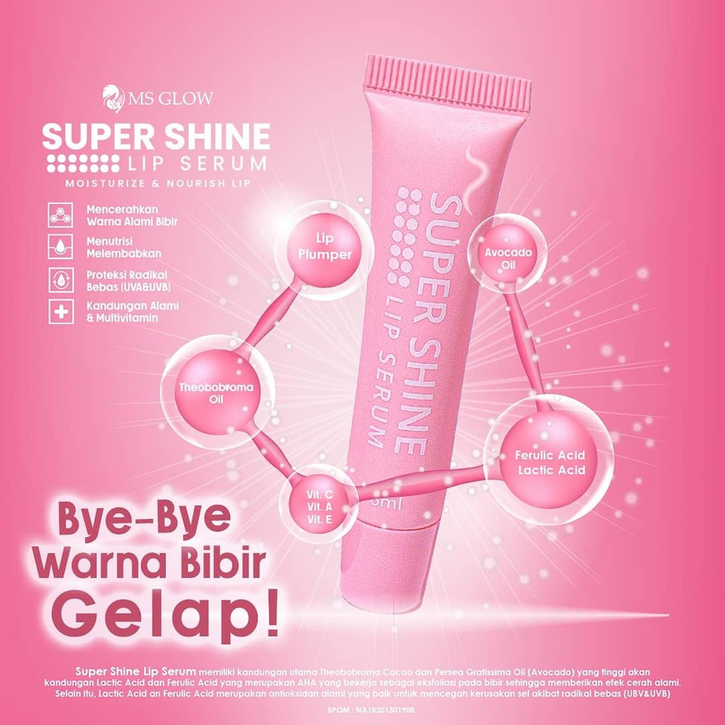 MS GLOW LIP SERUM - SUPER SHINE LIP SERUM MS GLOW - SERUM BIBIR MS GLOW