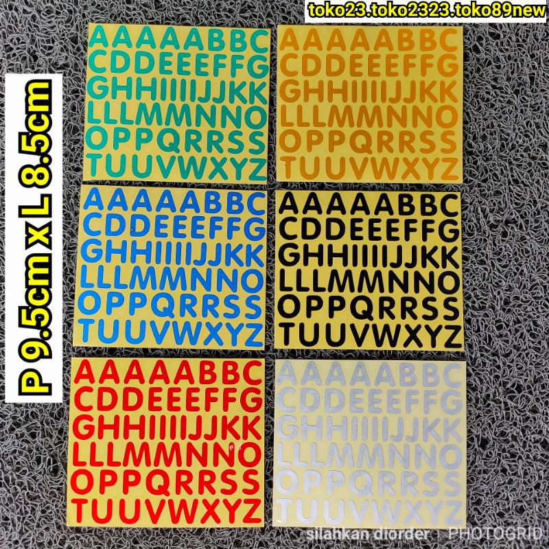 

stiker huruf abjad cutting ukuran sedang