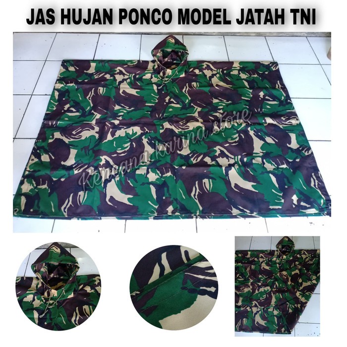 AM jas hujan ponco loreng model jatah TNI /Jas hujan ponco loreng