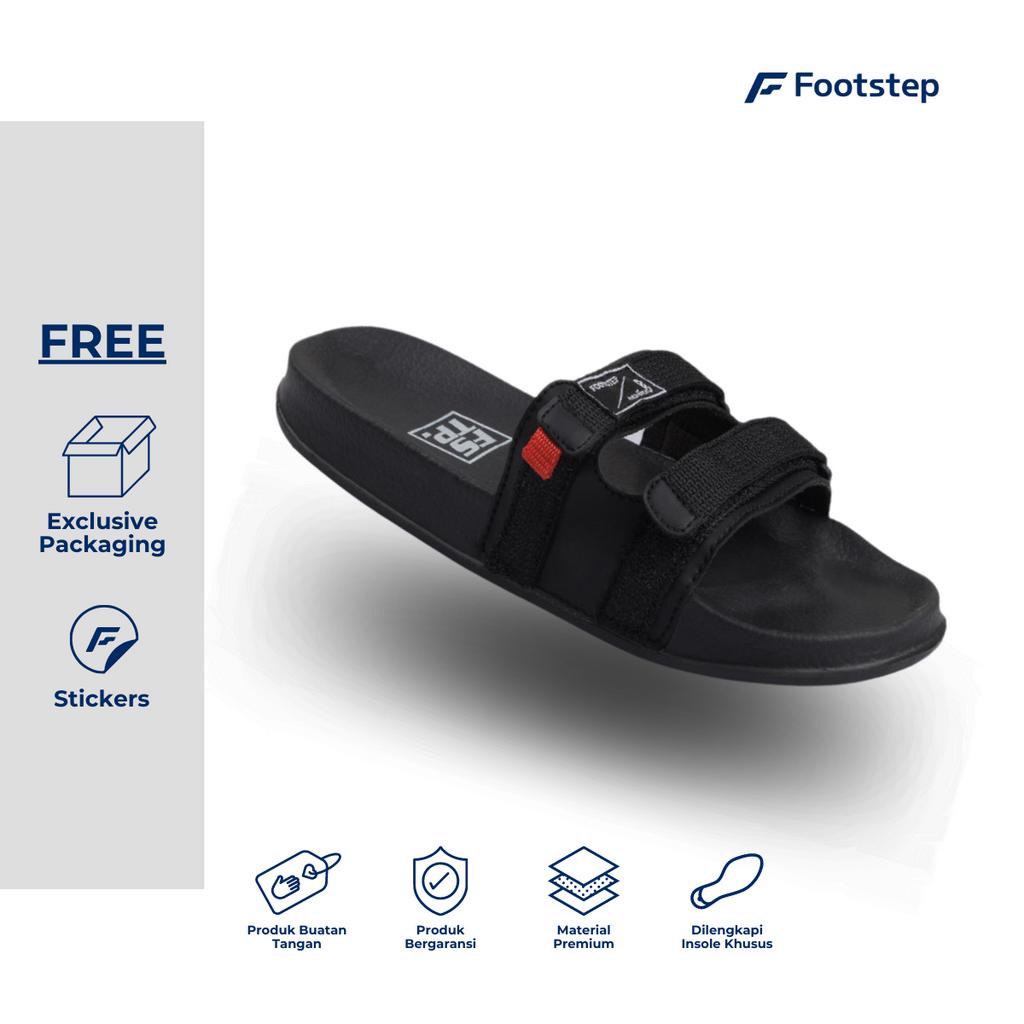 Sandal Pria Slide Footstep Footwear - Uno Black