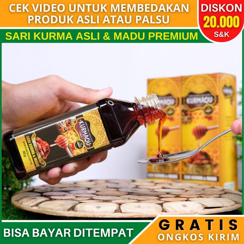 KurmaQu Sari Kurma dan Madu Original 350 gram - Obat Asam Lambung, Maag Kronis - Sari KurmaQu 100% ASLI