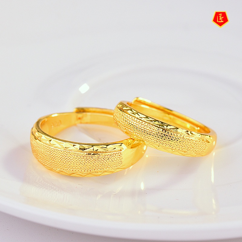[Ready Stock]Temperament Personality Gold Couple Ring