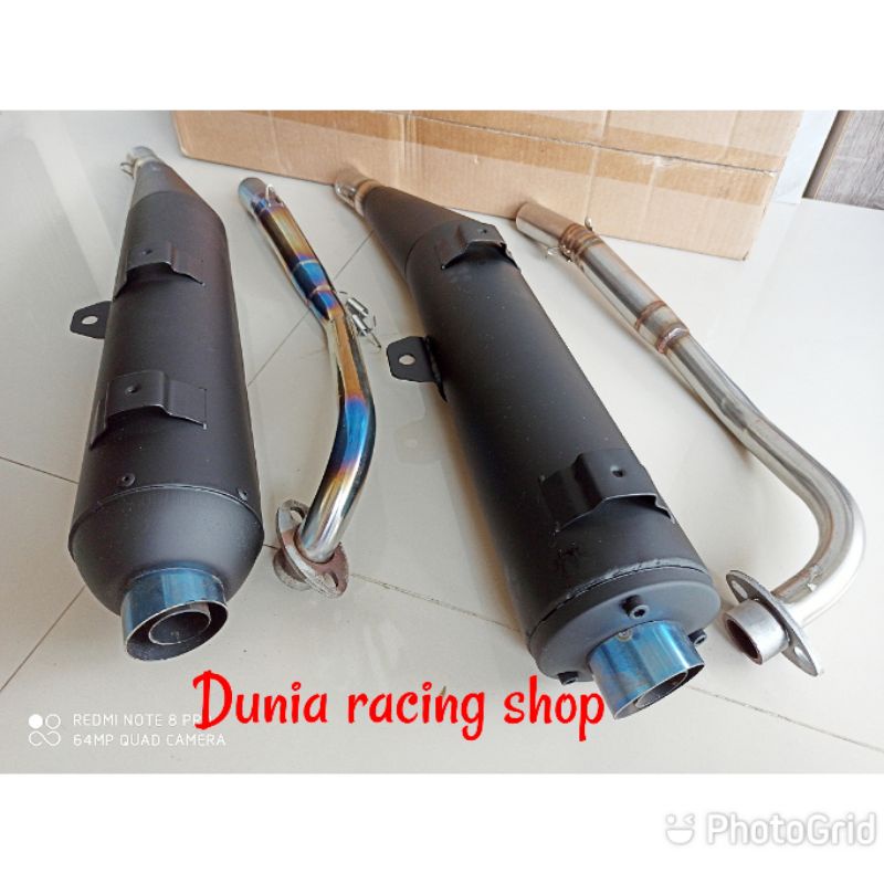 Knalpot Tsukigi Standar Jupiter Z Jupiter Z1 Vega ZR Jupiter robot Vega R Revo absolute Blade Supra 125 Fi Blade new Supra 110 grand Karisma bahan stenlis pelangi Blue