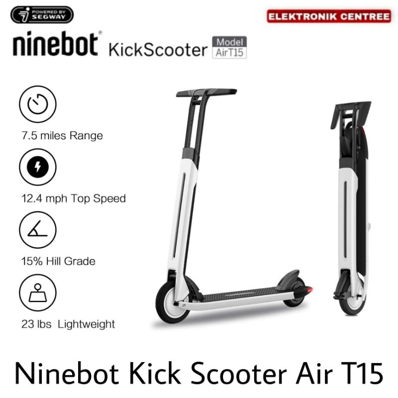 NINEBOT KICK SCOOTER AIR T15 BY SEGWAY - Scooter Elektrik