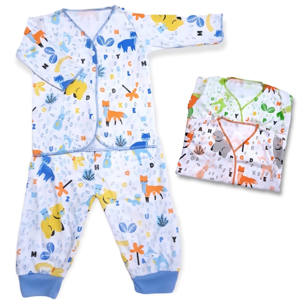 setelan baju bayi motif FOX PANJANG bayi baru lahir