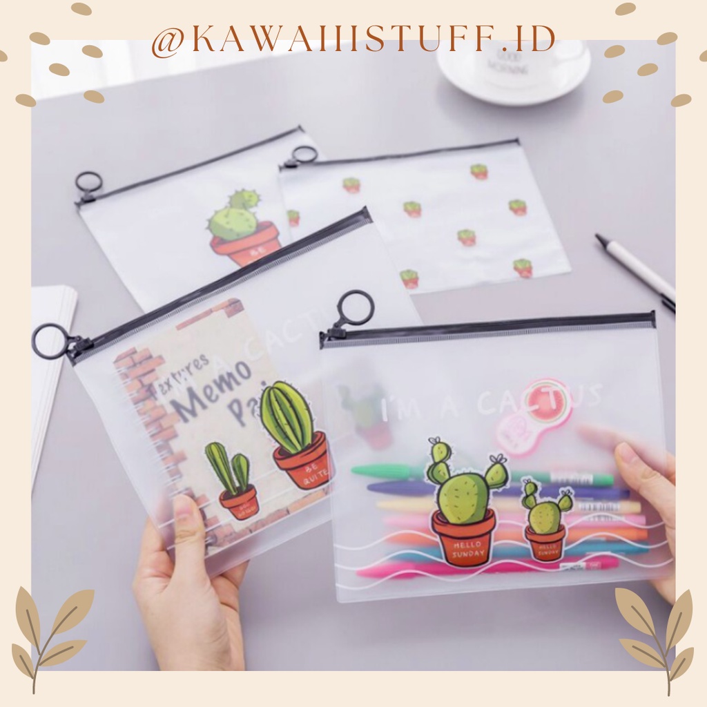 

[KAWAIIISTUFF.ID] Zipper Bag Kaktus