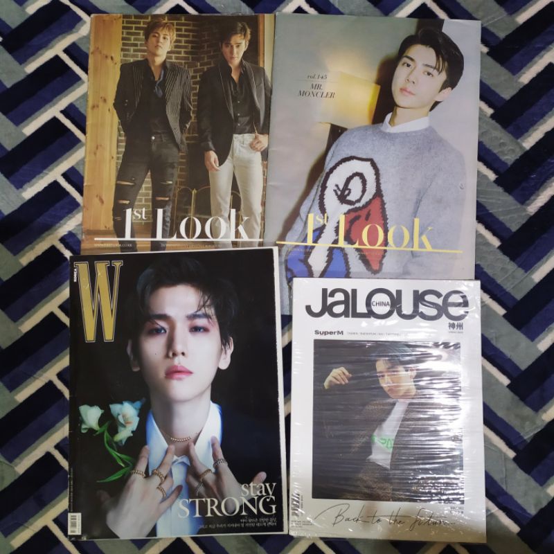 EXO BAEKHYUN W MAGZ SUPERM JALOUSE MAGAZINE BBH COVER 1ST LOOK SEHUN SUHO XIUMIN MAJALAH