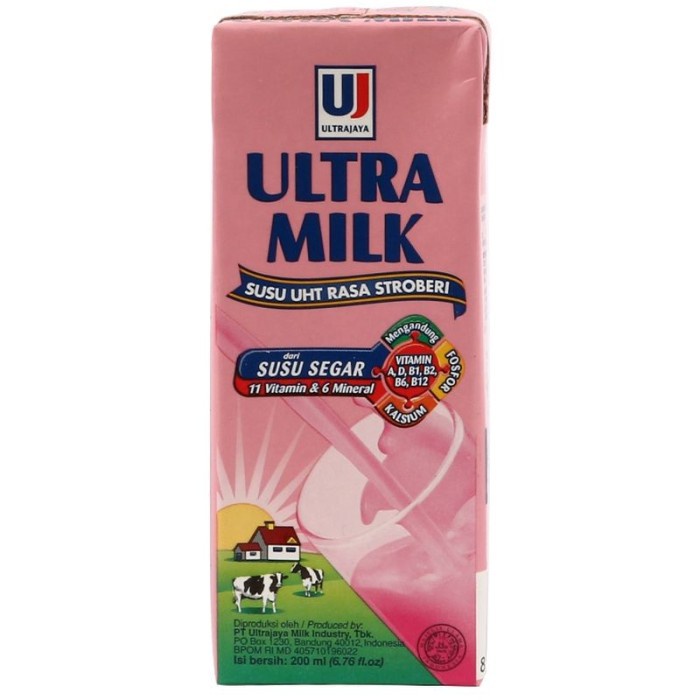 

ULTRA MILK UHT STRAWBERRY 250 GR / MINUMAN SUSU UHT RASA STRAWBERRY