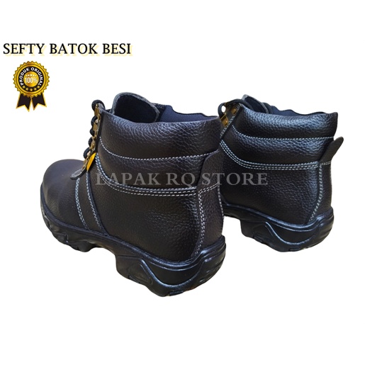 Sepatu Sefty Batok Besi Cemvers Boots Bahan Kulit Asli / Sepatu Kerja Sefty Kulit Asli