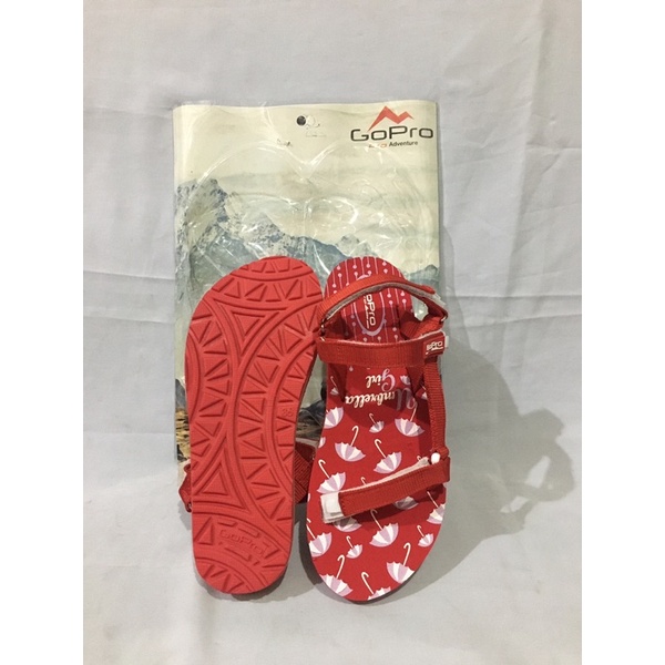 Sandal gunung anak perempuan GOPRO UMBRELLA MERAH