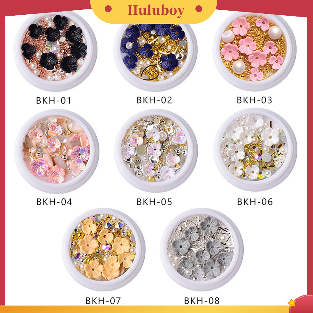 Huluboy Huluboy♡ Hiasan Kuku 3D DIY Bentuk Bunga Dengan Berlian Imitasi Untuk Nail Art