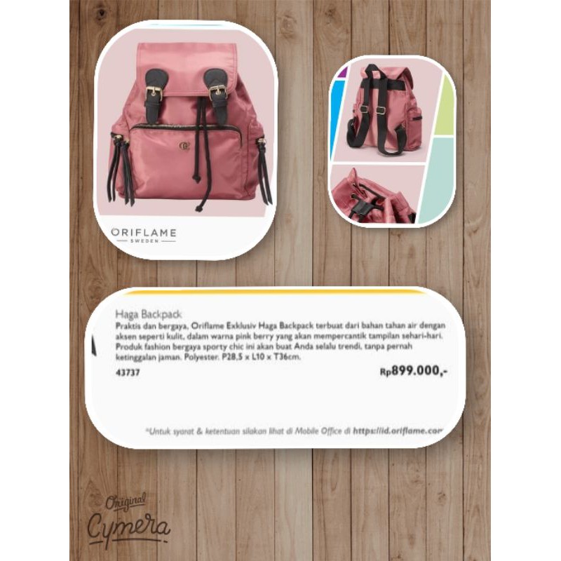 Haga Backpack (Tas Ransel Oriflame)