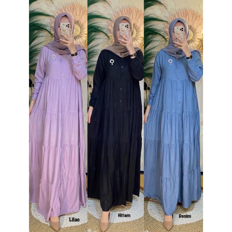 TERBARU GAMIS POLOS RAYON PREMIUM BUSUI LD 110 PJ 140 TERBEST SELLER / AZRAF DRESS
